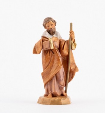 San Giuseppe con bastone per presepe 12 cm