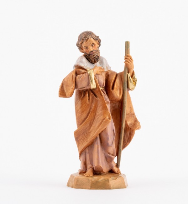 San Giuseppe con bastone per presepe 12 cm