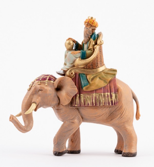 Re magio su elefante per presepe 12 cm
