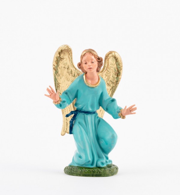 Angelo in ginocchio per presepe colori tradizionali cm.19